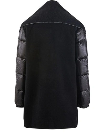 Shop Moncler Wool Coat In Black