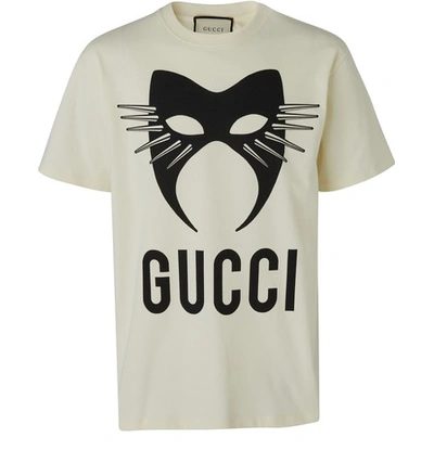 Shop Gucci Manifesto Cat T-shirt In White