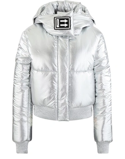 Shop Off-white Diag Winter Jacket In Silver