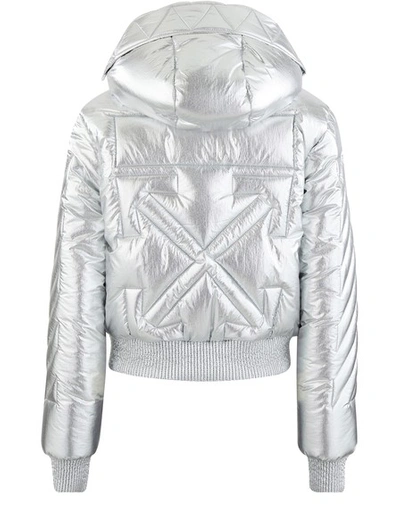 Shop Off-white Diag Winter Jacket In Silver