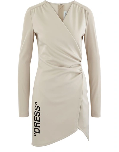 Shop Off-white Crossed Dress In Beige Black