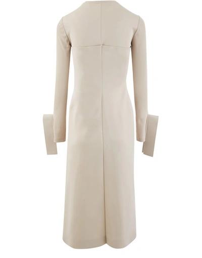 Shop Off-white Crossed Dress In Beige