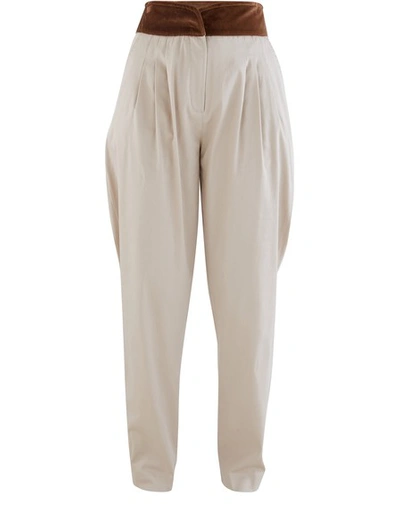 Shop A Cheval Pampa Gato Trousers In Beige (w/brown Waist)