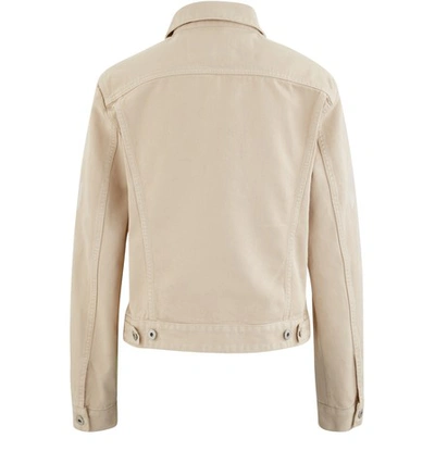 Shop Off-white Diag Denim Jacket In Cream