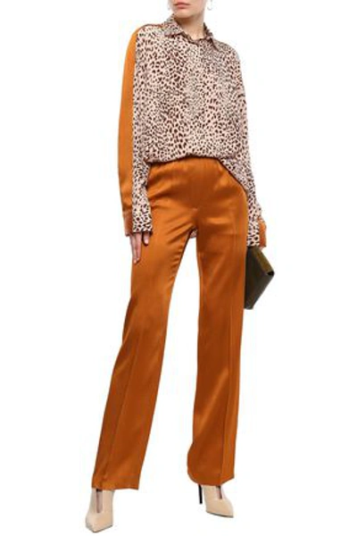 Shop Haider Ackermann Woman Satin-crepe Straight-leg Pants Copper