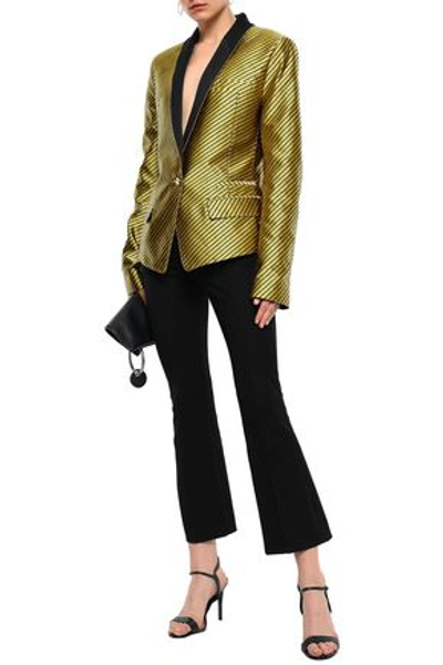 Shop Haider Ackermann Woman Silk-jacquard Blazer Yellow