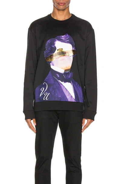 Shop Valentino V Face Ufo Crewneck In Black & Violet