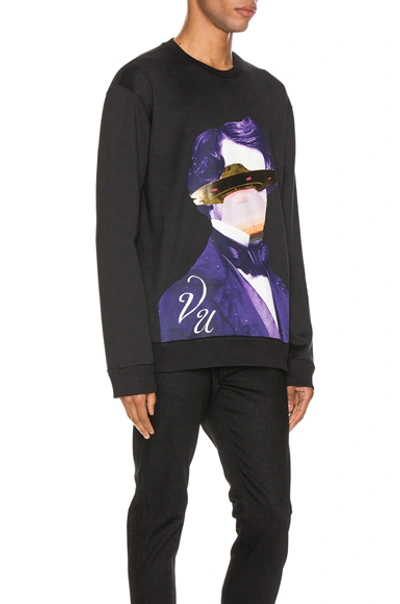 Shop Valentino V Face Ufo Crewneck In Black & Violet