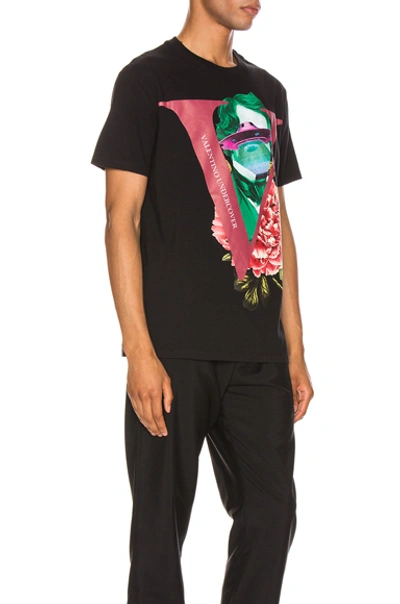 Shop Valentino V Face Ufo Rose Tee In Black