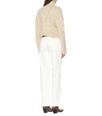 Shop Nanushka Eria Wool-blend Turtleneck Sweater In Beige