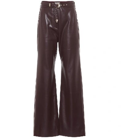 Shop Nanushka Kisa Faux Leather Wide-leg Pants In Black