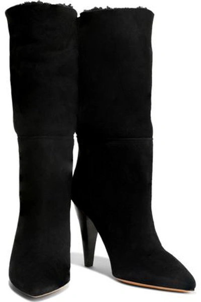 Shop Iro Grace Shearling Boots In Black