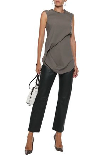 Shop Rick Owens Woman Ellipse Gathered Cady Top Anthracite