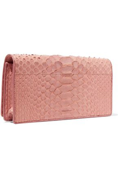 Shop Rick Owens Woman Dejeunette Python Wallet Pink
