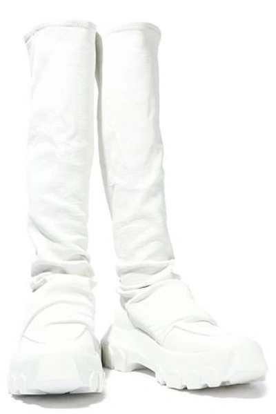 Shop Rick Owens Hiking Stretch-leather Sock Boots In White