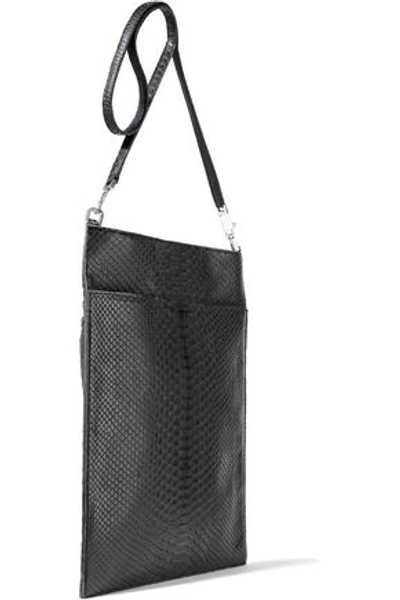 Shop Rick Owens Woman Security Pocket Pvc-paneled Python Shoulder Bag Black