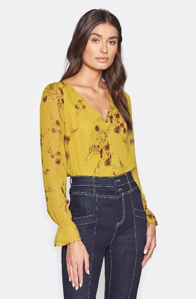 Shop Joie Bolona C Silk Top In Chartreuse