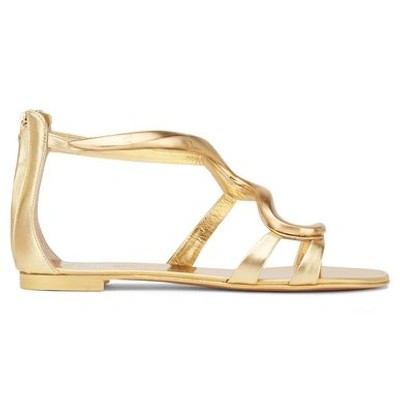 Giuseppe Zanotti Curved Bar Sandals In Gold