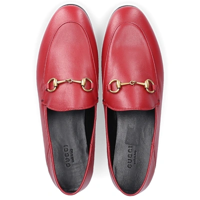 Shop Gucci Slip On Shoes Dlc00 Calfskin Horsebit-detail Red