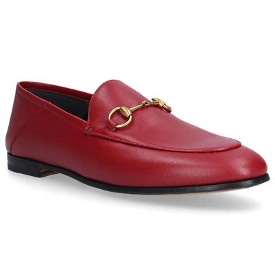 Shop Gucci Slip On Shoes Dlc00 Calfskin Horsebit-detail Red