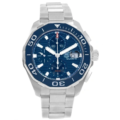 Shop Tag Heuer Aquaracer Blue Dial Chronograph Steel Mens Watch Cay211b In Not Applicable
