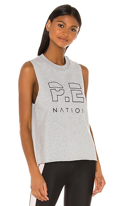 Shop P.e Nation Throw In The Towel Tank In Gray. In Grey Marl