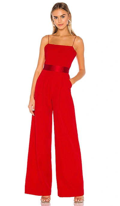 Shop Milly Reina Tie Back Jumpsuit In Red. In Ruby