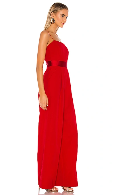 Shop Milly Reina Tie Back Jumpsuit In Red. In Ruby