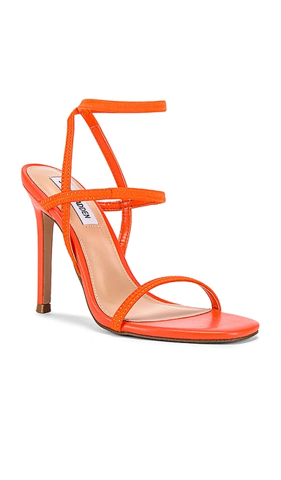 Shop Steve Madden Nectur Strappy Heel In Red & Orange
