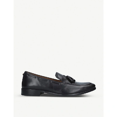 Shop Kurt Geiger Levi Leather Tassel Loafers In Black