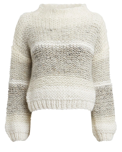 Shop Maiami Tweed Mohair-blend Big Sweater In Multi