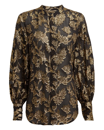 Shop Equipment Boleyn Brocade Blouse In Black/gold