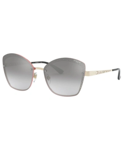 Shop Vogue Sunglasses, Vo4141s 58 In Pale Gold/light Grey Mirror Grad Silver