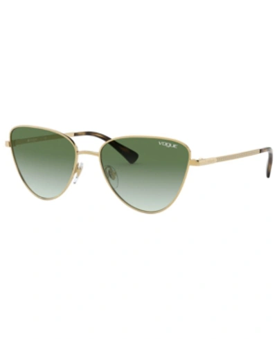 Shop Vogue Sunglasses, Vo4145sb 54 In Gold/green Gradient
