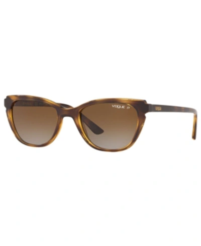 Shop Vogue Polarized Sunglasses, Vo5293s 53 In Havana/polar Brown Grdient
