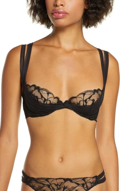 Shop La Perla Alida Underwire Balconette Bra In Black-b010