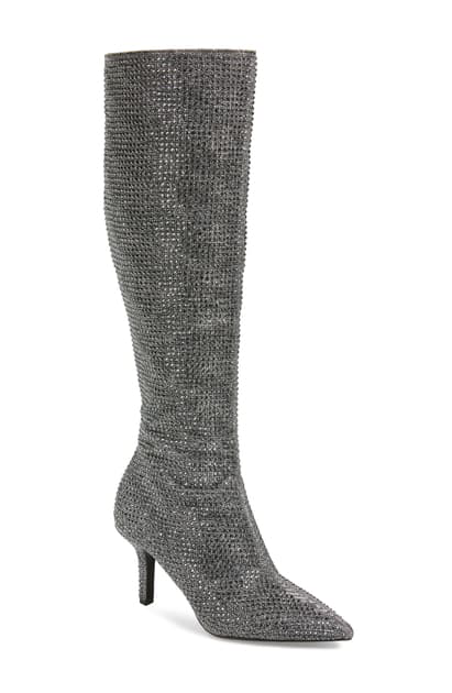 michael kors black boots silver zipper