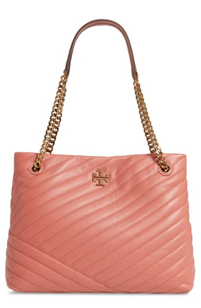 Shop Tory Burch Kira Chevron Quilted Leather Tote In Toasted Pecan