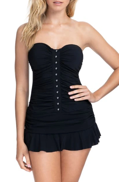 Shop Profile By Gottex Bel Air Swim Dress In Black