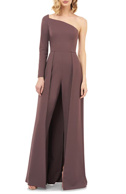 kay unger one shoulder jumpsuit