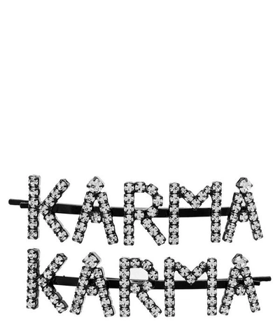 Shop Ashley Williams Karma Crystal Hair Pins In Silver