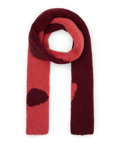 Shop Paloma Wool Coco Ying Yang Intarsia Knit Scarf In Red