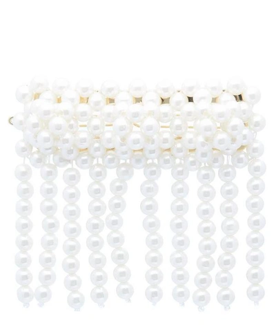 Shop Shrimps Penelope Beaded Fringed Faux Pearl Barrette Hair Clip In Cream