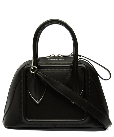 Shop Alexander Mcqueen The Small Pinter Leather Handbag In Black