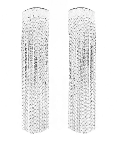 Shop Anissa Kermiche Silver-plated Grand Fil D'argent Drop Earrings