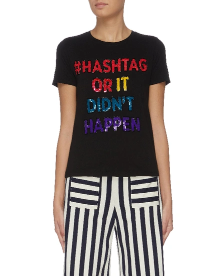 Shop Alice And Olivia 'rylyn' Sequinned Slogan T-shirt