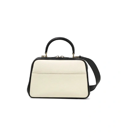 Shop Valextra S Series Medium Bag In White/black