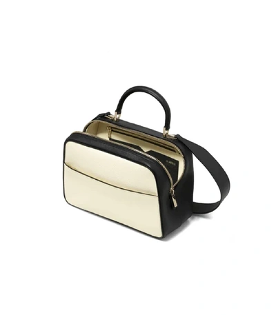 Shop Valextra S Series Medium Bag In White/black