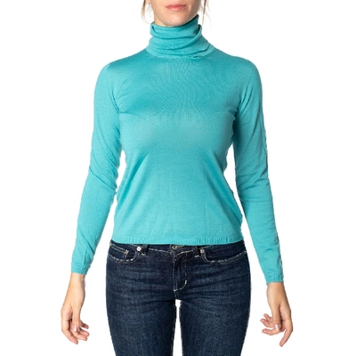 Shop Max Mara Kipur Virgin Wool Sweater In Turquoise