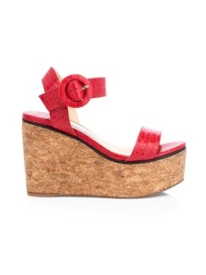 red croc wedges